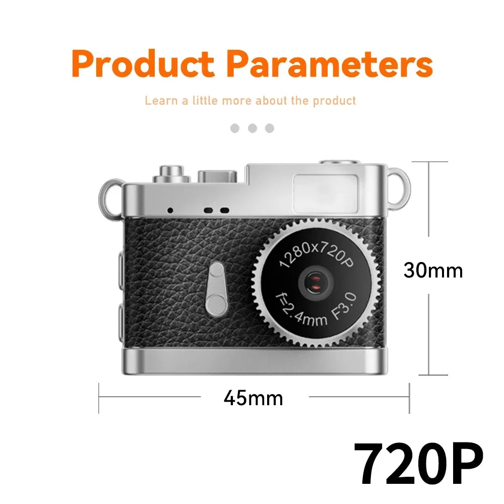 S142 Retro Digital Camera 720P Video Recorder LED Fill Light 0.96 Inch IPS Screen Portable Mini Digital Camera
