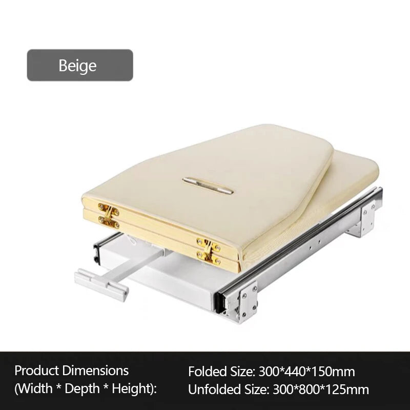 Compact Household Closet Cabinet Foldable Ironing Board Hidden Pull Out Buffer Damping Rotating Iron Stand With Top Mounted