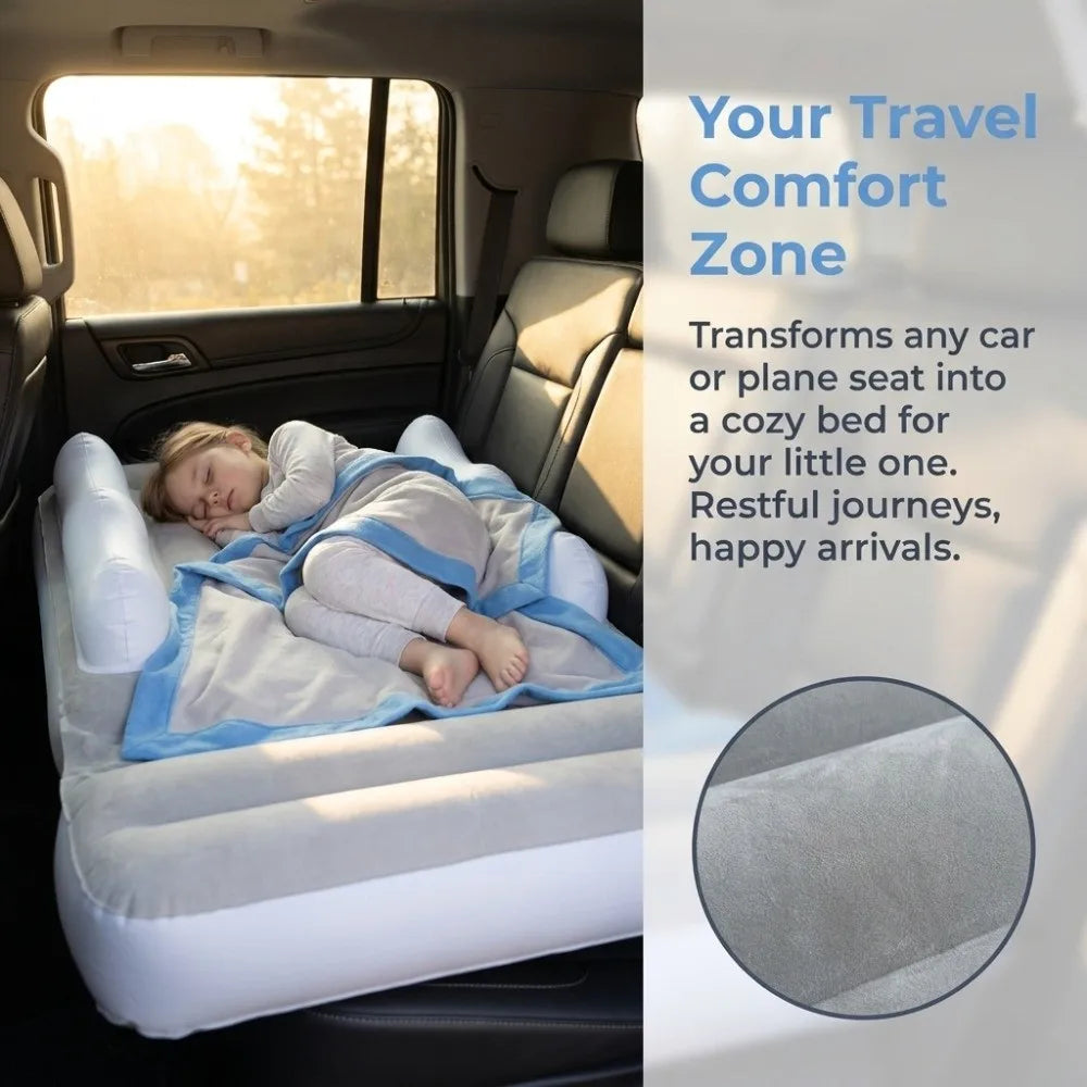 PVC Material Airplane Bed Inflatable Heavy Duty Kids Travel Bed Sleeping Cushion Hold Up To 88LBS Air Bed Seat Extender