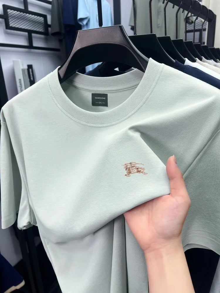 Luxury brand breathable cotton short sleeved exquisite Paul Pony embroidered T-shirt summer comfort casual round neck men's wear