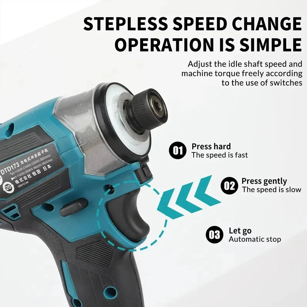 Atornillador Impacto Makita DTD173 180Nm | Brushless Inalámbrico - Madera y Pernos