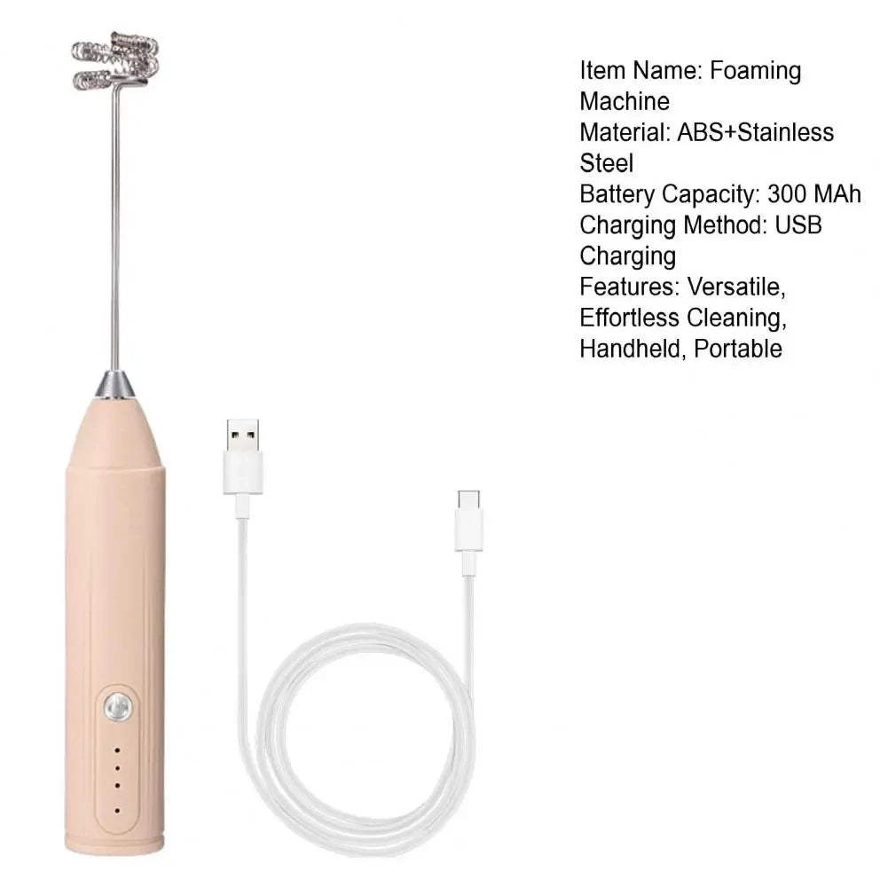 1 electric milk coffee mixer, egg beater, milk frother, 3-speed rechargeable handheld kitchen jam cake cream maker