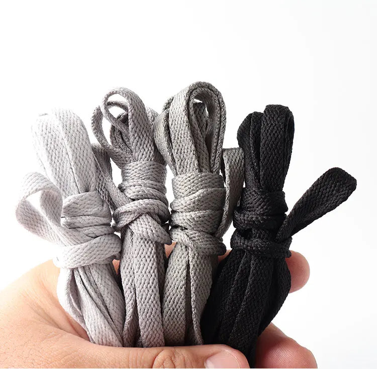 HIBERNI Replacement Shoelaces for Adidas/Nike Sneakers 100-160cm Black/Gray | Durable Flat Laces for Men Women 1pair