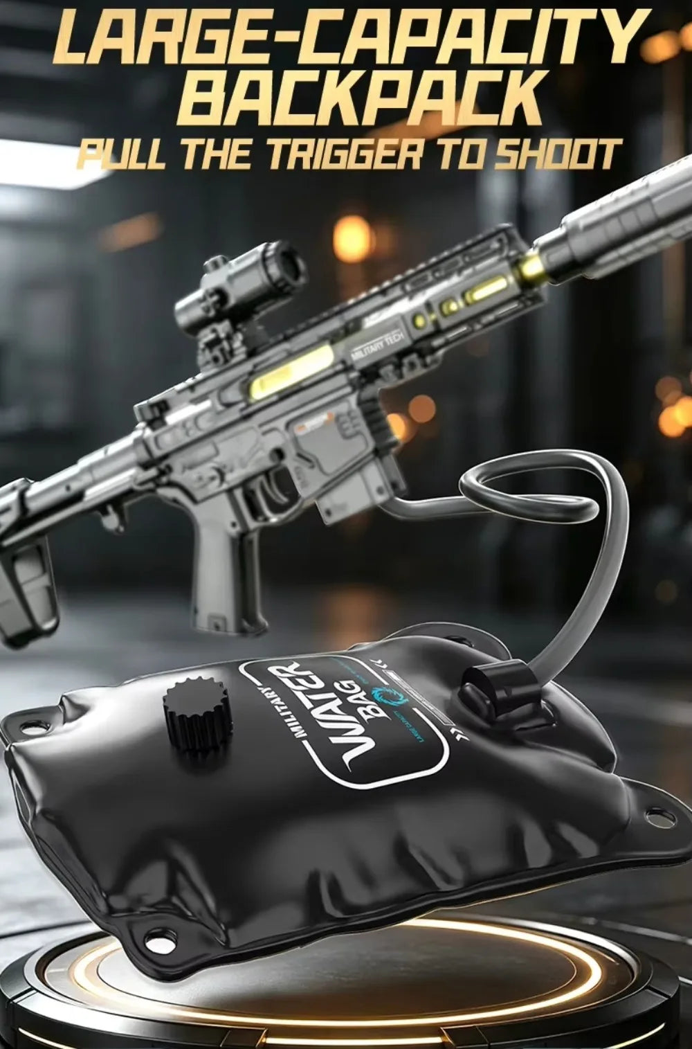 Powerful Electric Water Gun Toy Capacity High Speed Long Range Continuous Shooting SLR Model Summer Outdoor Toys