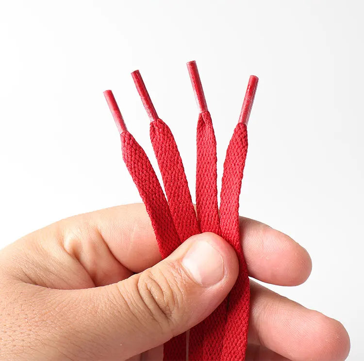 HIBERNI Flat Shoelaces for Sneakers/Adidas/Nike - 120cm/140cm Red/Orange/Hot Pink | Soft & Vibrant Laces for AF1 Shoes 1Pair