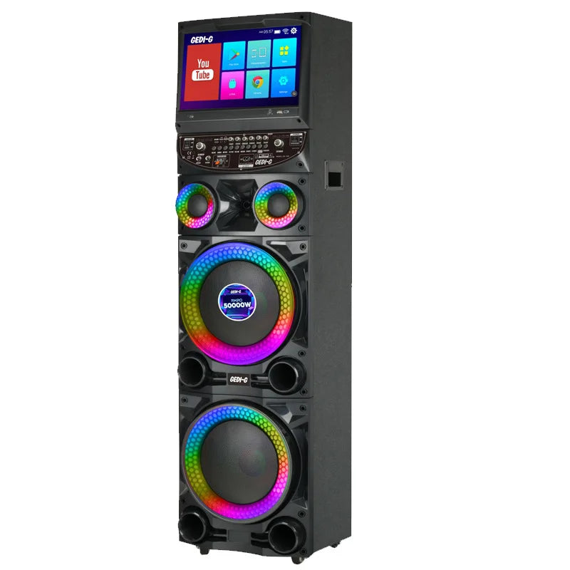 GD-1422 Audio KTV Bluetooth Video Outdoor Speaker with Display Screen Microphone All-in-one Machine K-point Singing Microph