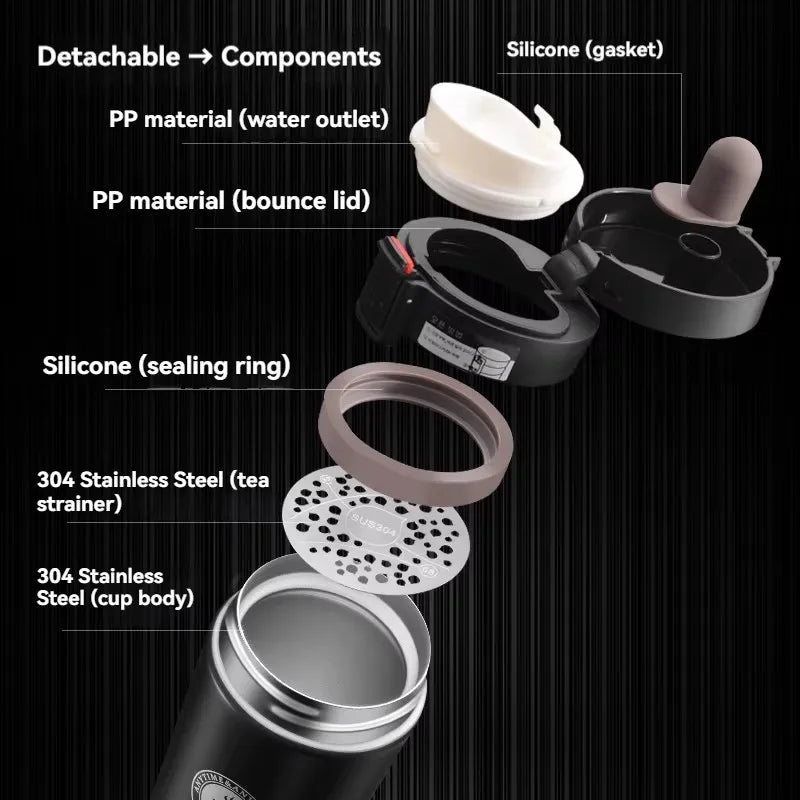 Double-Walled Stainless Steel Thermal Flask 380/510ML for Outdoor Use - Insulated Coffee Mug Maintains Temperature