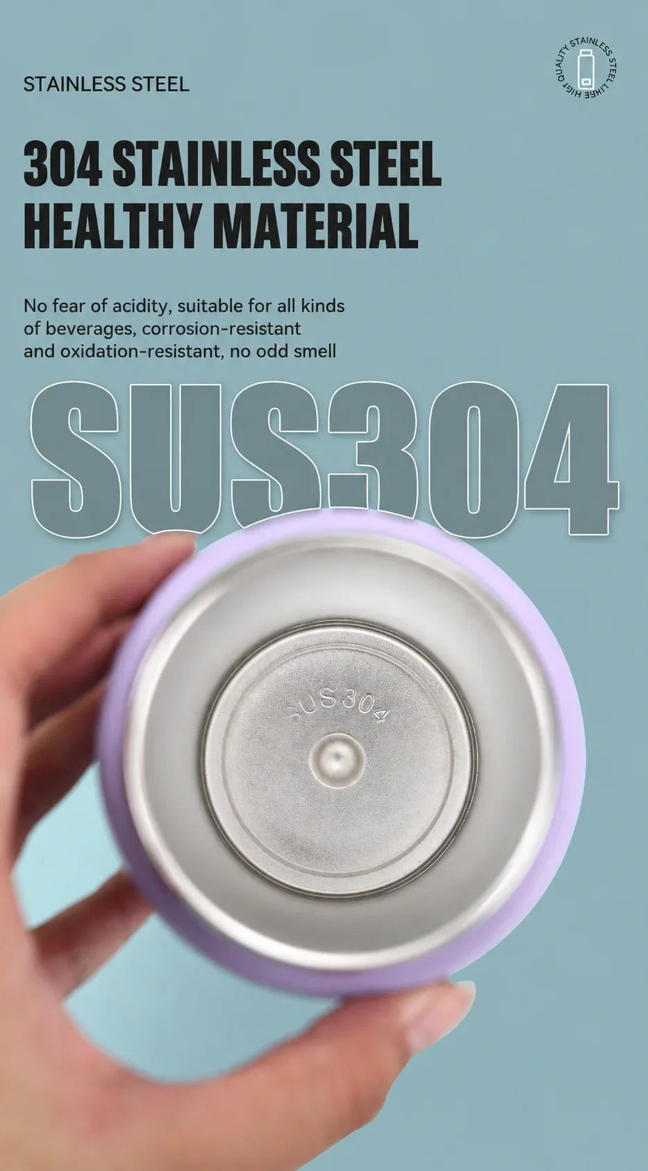 304 Stainless Steel Thermal Cup 480/710ML Leakproof Vacuum Insulated Bottle for Sports Travel Car Daily Drinking