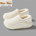 Warm Plush Waterproof EVA Indoor Slippers For Women Winter Soft Thick Bottom Non Slip Home Slippers Couple's Furry Slides