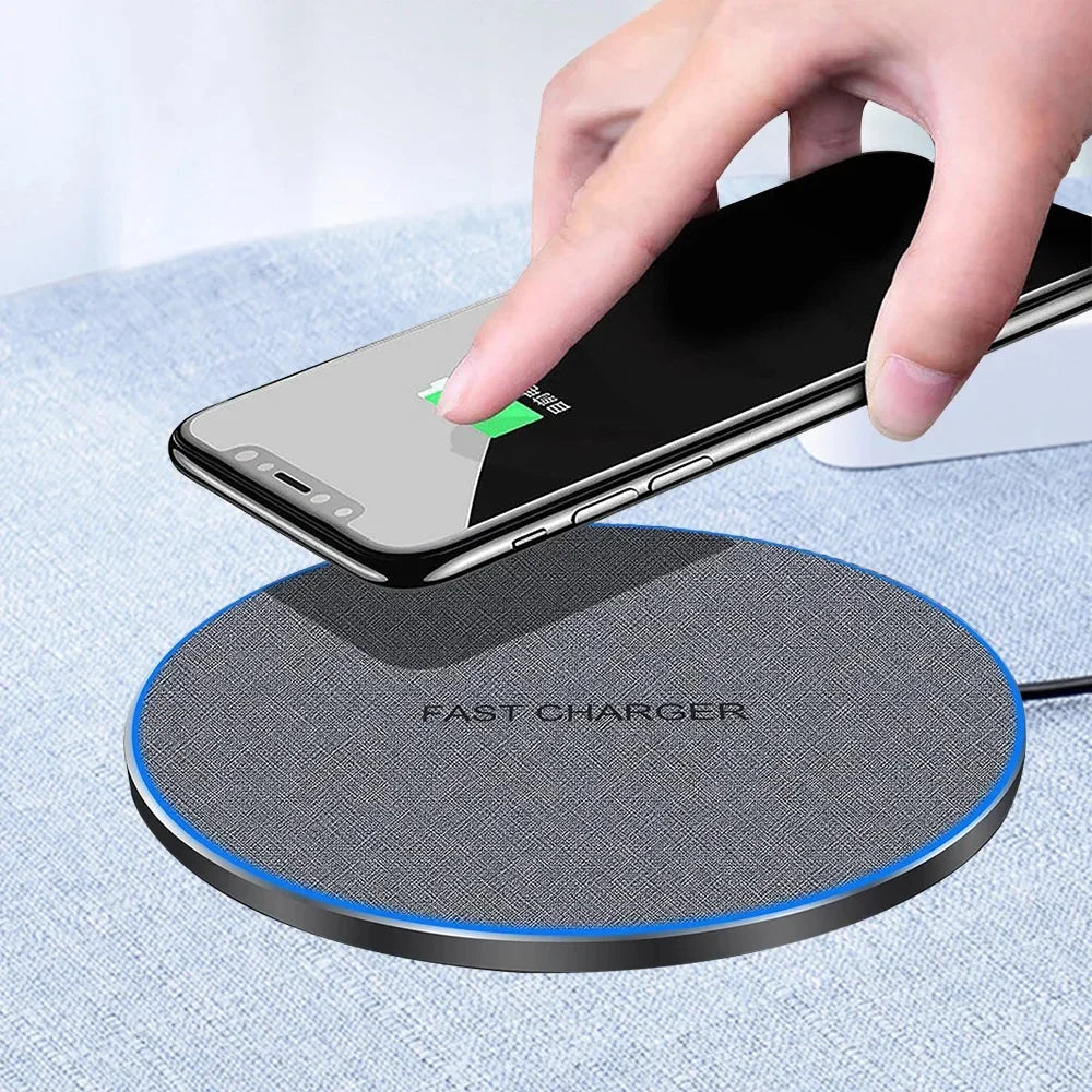 Ultra-Thin Fast Wireless Charger Pad for Samsung Galaxy S25  iPhone 17 16 15 14 13 Pro Max Wireless Induction Charging Station