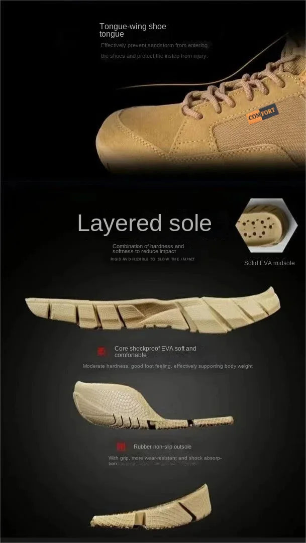 Lightweight Men Tactical Shoes Combat Boots Training Lace Up Waterproof Outdoor Botas Hiking Breathable Shoe