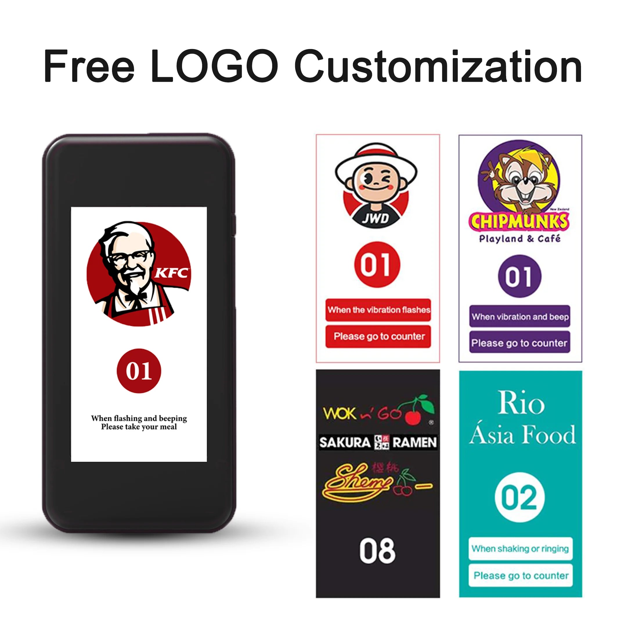 Restaurant call pager system 16 coaster buzzer wireless call free custom 20 paegrs waterproof food Cafe