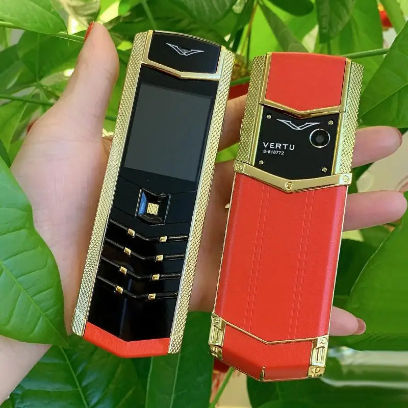 V9 Straight Plate Mobile Phone with Metal Leather Body, Dual Card Dual Standby Invisible Keyboard, GSM 2G Network, Elderly Phone