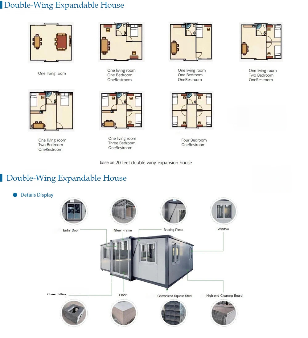 Prefab Container House 3 Bedroom Modular Homes Foldable Luxury  Quick Installation China Manufactured Kits