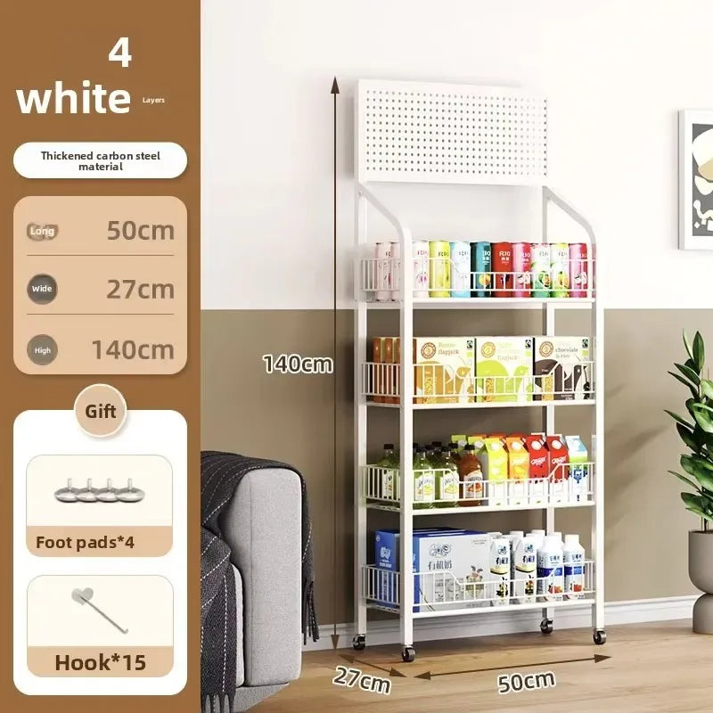 Multi-layer Removable Supermarket Snack Shelves Cart Convenience Store Checkout Page Home Storage Shelves Kitchen Island