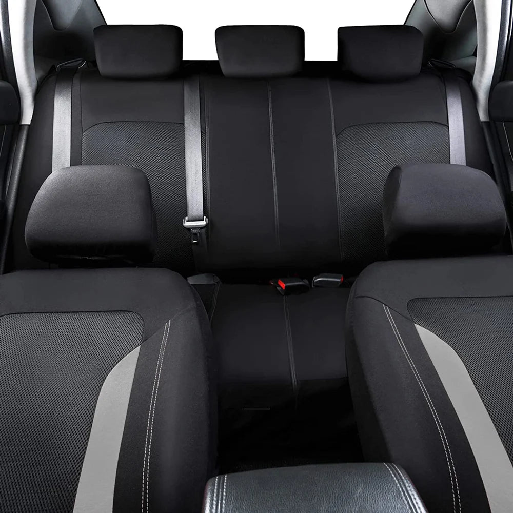 AUTOKING Universal Gray Mesh Seat Covers For Car With 3 Zipper Rear Seat Split Airbag Compatible Fit For Most Car SUV Truck VAN