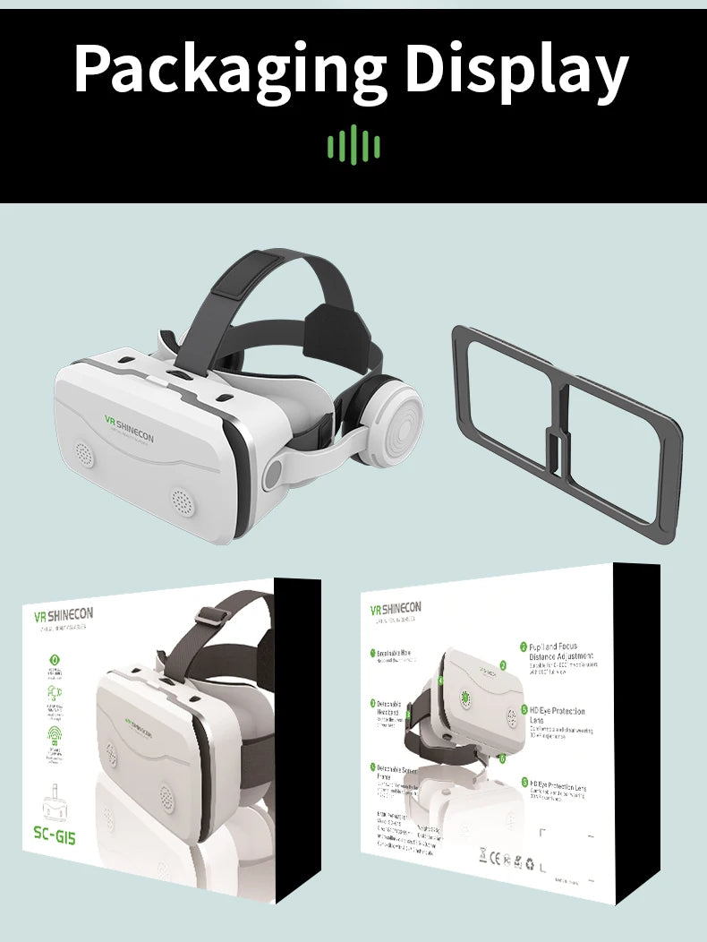 Virtual Reality VR Glasses 3D Headset Devices Viar Helmet Goggles Lenses Smart For Smartphones Phone Mobile Realidade Headphone