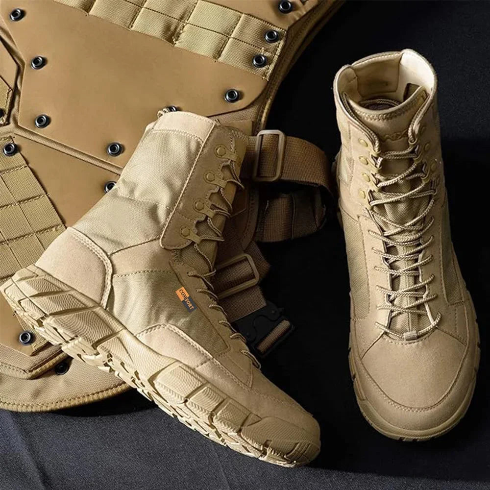Lightweight Men Tactical Shoes Combat Boots Training Lace Up Waterproof Outdoor Botas Hiking Breathable Shoe