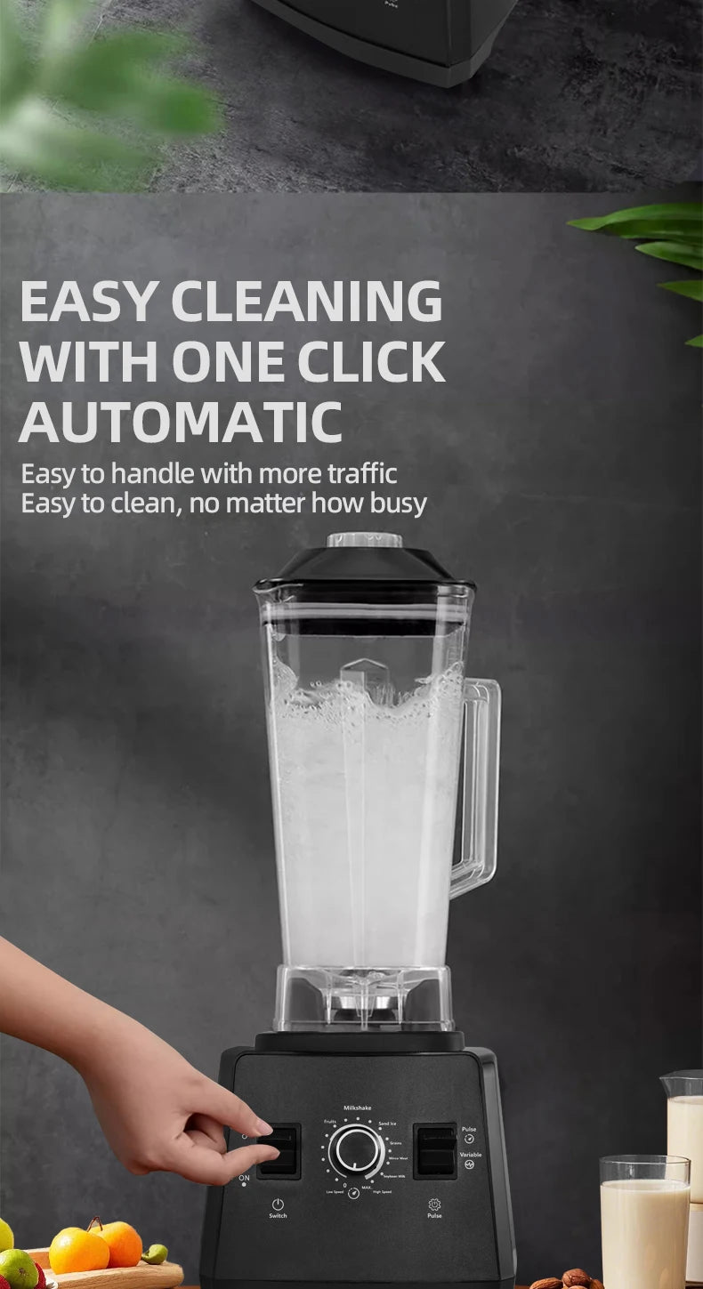 Fully Automatic Wall-Breaking Commercial Blender High Power Stationary Mixer Food Processor Ice Smoothie Juicer Machine Kitchens