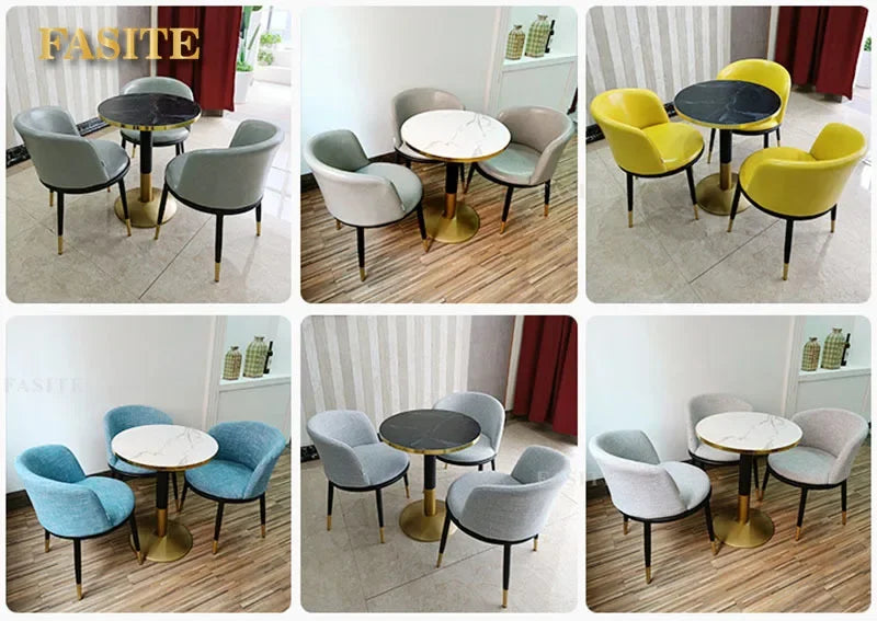 Metal Office  Set with 80cm Nordic Modern Minimalist Tables and Chairs for Meeting and Rest Areason Sale