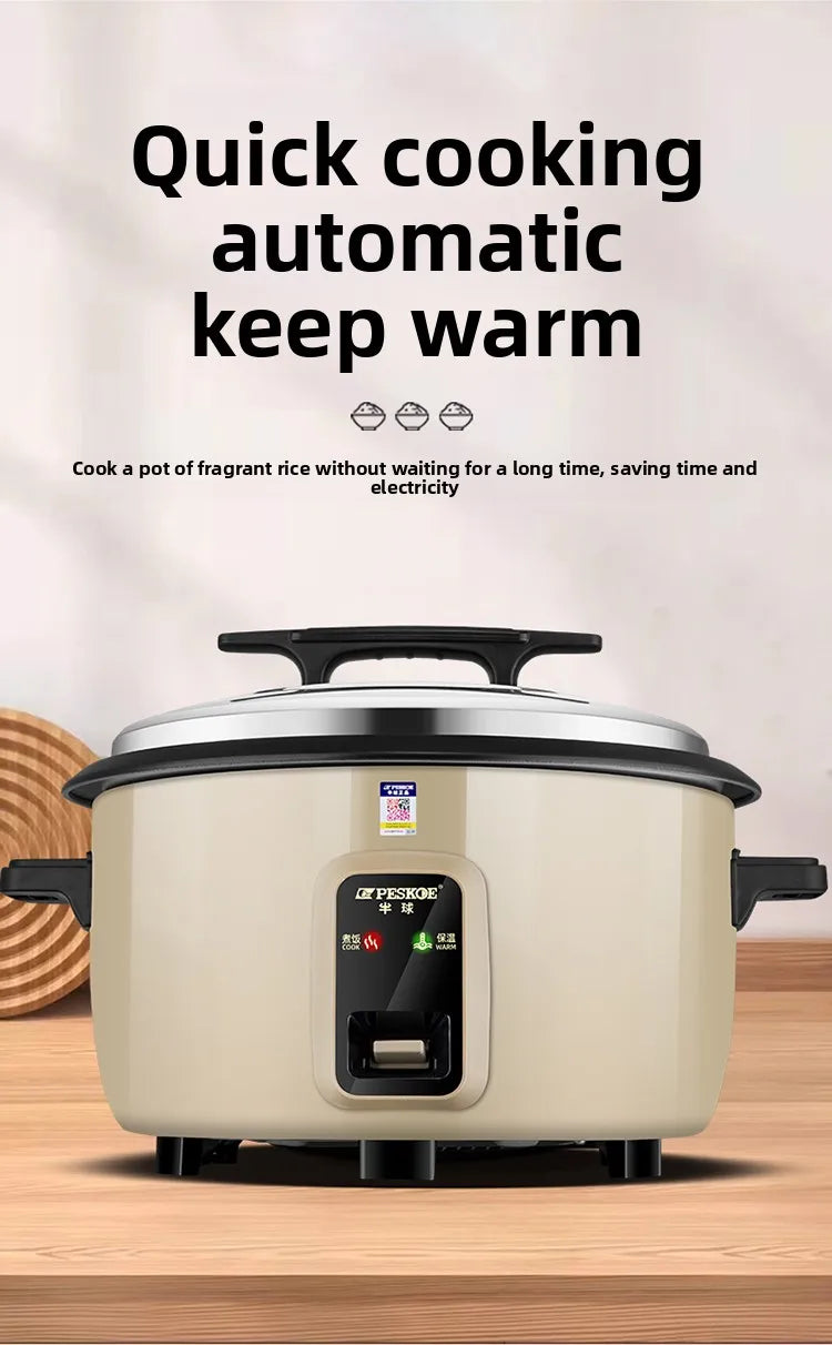 Large capacity 13L old-style rice cooker for 10-15-20 people, suitable for canteens, restaurants, and commercial use.