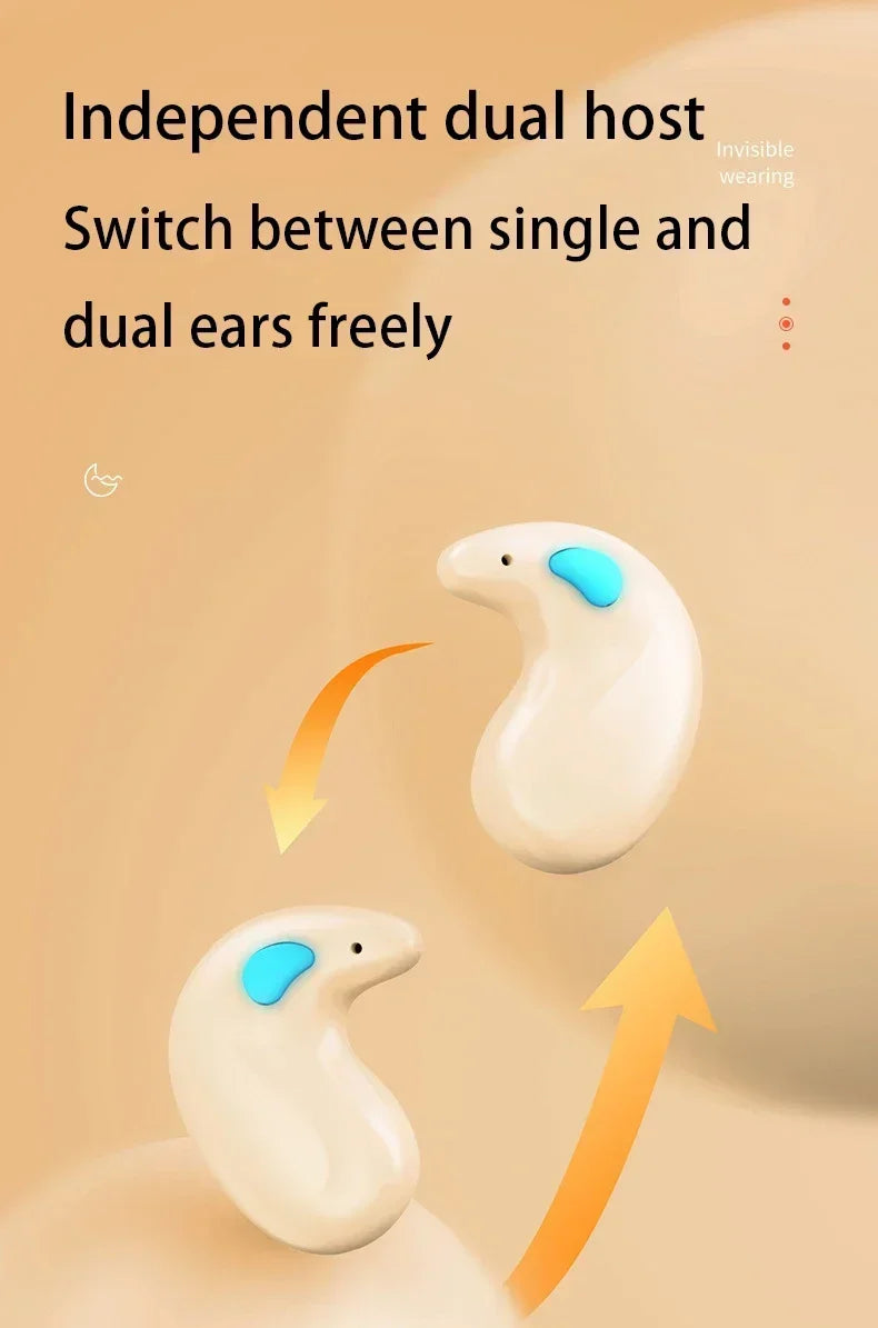 NEW X55 Earphone Stereo Hidden Headsets with Mic HD Call Waterproof Sleeping Earbuds Wireless Mini Headphones TWS Bluetooth