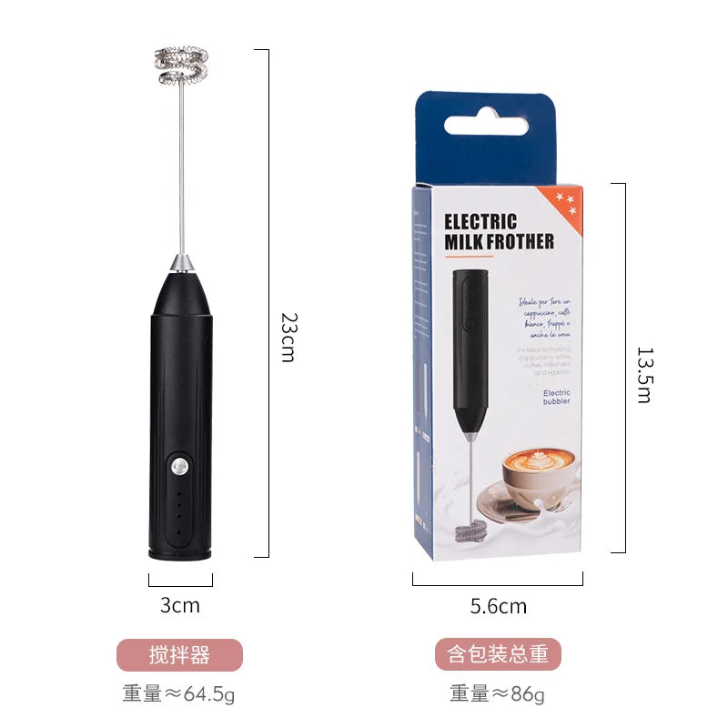 1 electric milk coffee mixer, egg beater, milk frother, 3-speed rechargeable handheld kitchen jam cake cream maker