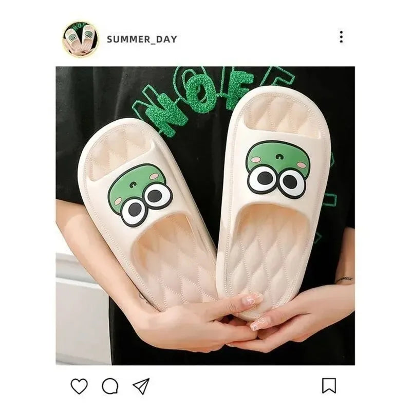 Pantuflas EVA Antideslizantes Mujer – Diseño Rana Interior y Exterior