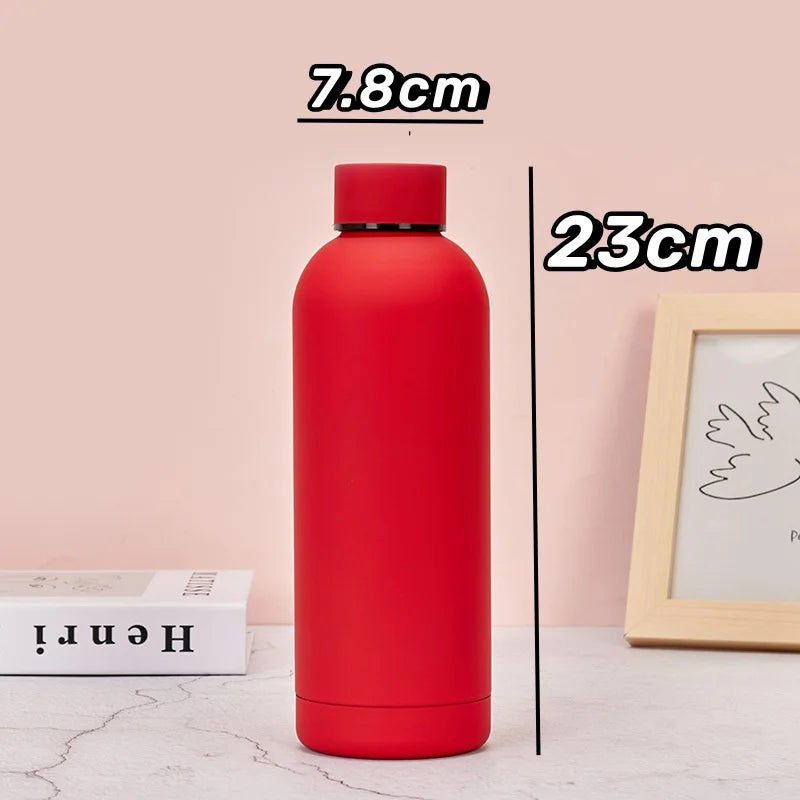 500ml Insulated Bottle Solid Color 304 Stainless Steel Jug with Lid Large Capacity Ice Coffee Cup Portable for Driving Travel