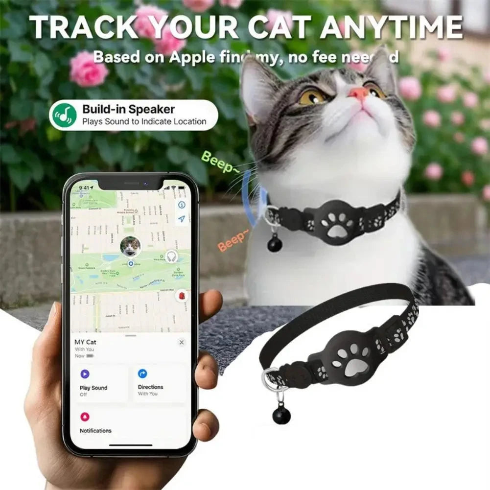 Smart GPS Tracker Collar for Cat Dog Real Time Anti-Lost Waterproof Pet Locator Adjustable Safety Buckle Reflective
