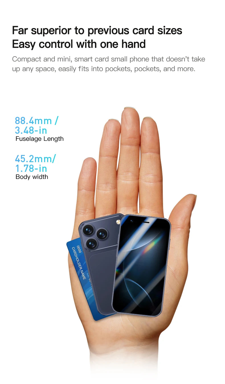 ONEMYTH A17 Mini 3.0 'Android Smartphone 2GB+16GB 3G Unlocked Phone Google Play Store Dual SIM Card Pocket Backup Small Phone