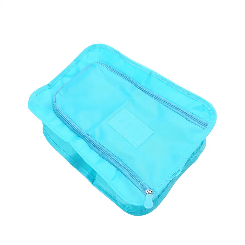 Portable Shoe Bags Travel Holds Multifunction Folding Storage Handbag High Capacity Mini Solid Color Shoe Pouch Organizer