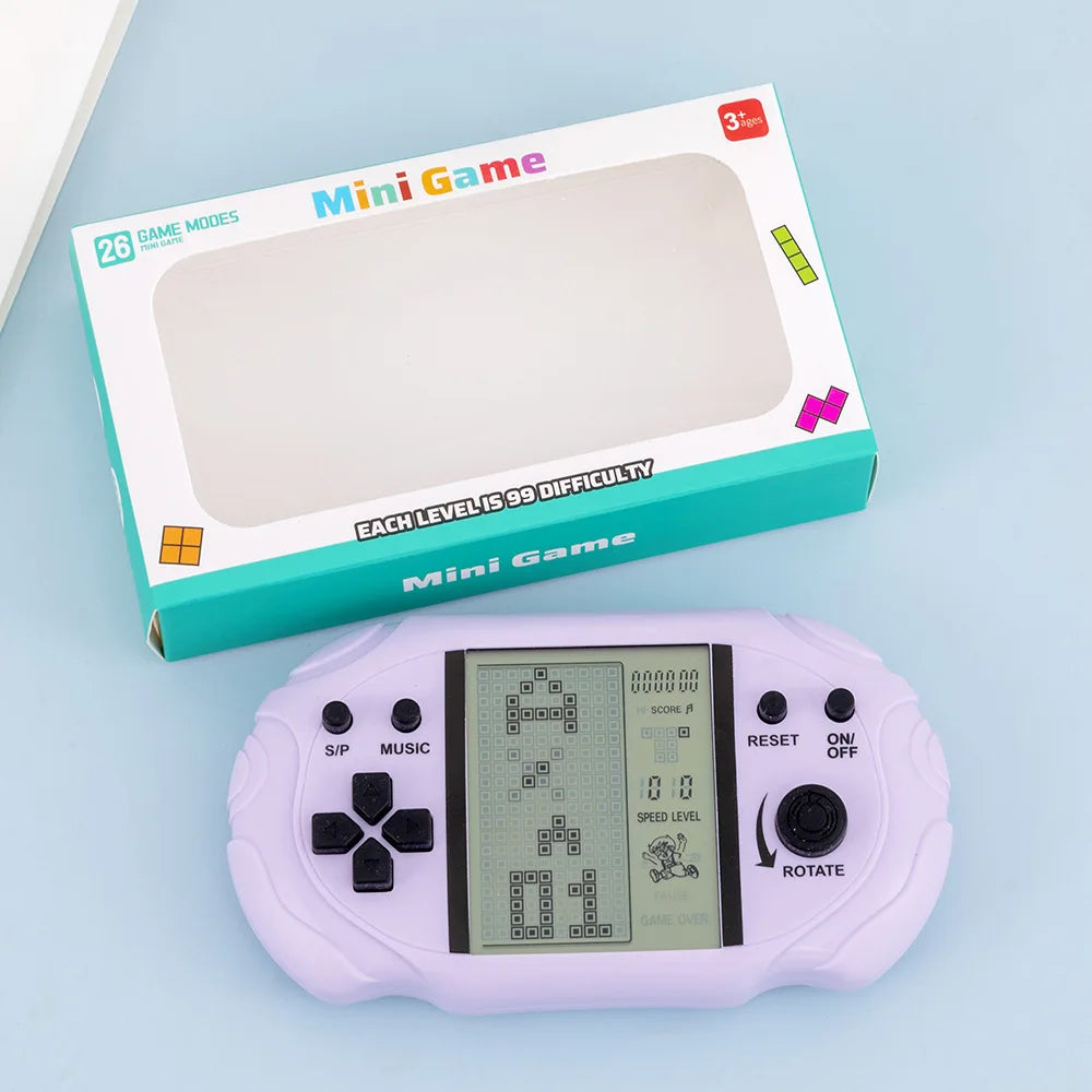 1/2/3 PCS Popular Kawaii Pastel Handheld Tetris Game Console Design Large Display Retro Pocket Game Ornament Backpack Decor Toy