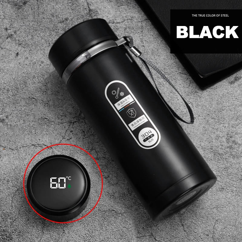 New Vacuum Flask Portable Cups Stainless Steel Thermos Bottle with LED Temperature Display Sus304 Tea Water Bottle