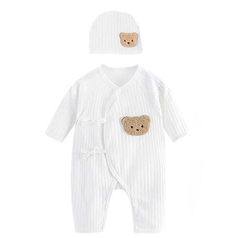 Somenie Infant Knitting Jumpsuit 100% Cotton Long Sleeve Romper One Piece Outfit for Boys & Girls Newborn Baby 4 Seasons Wear