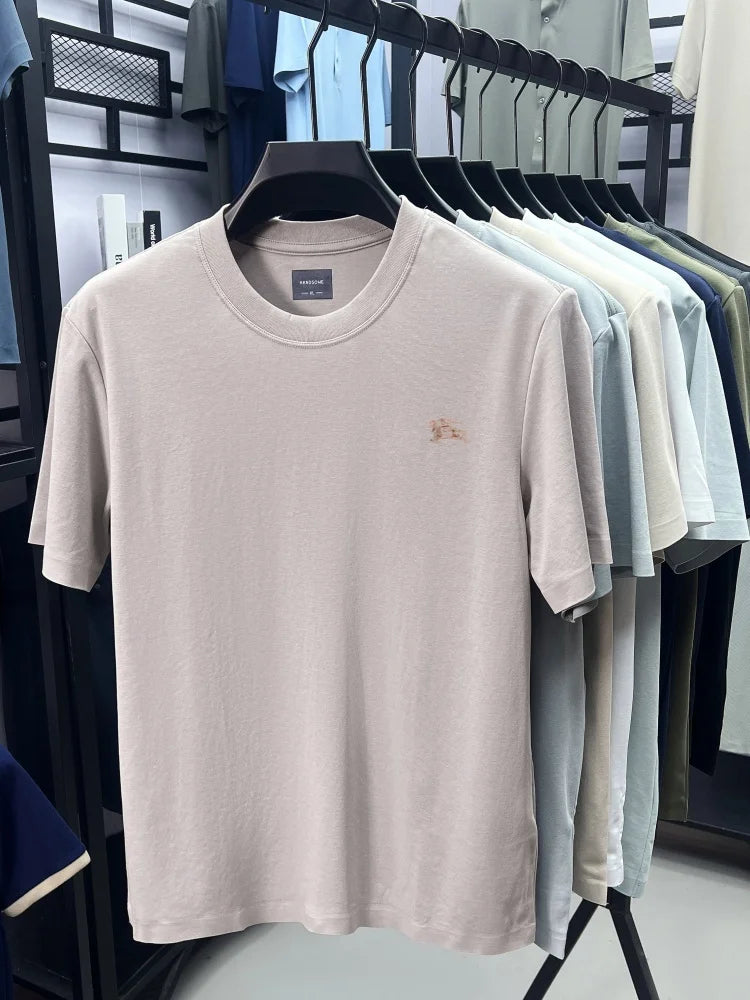 Luxury brand breathable cotton short sleeved exquisite Paul Pony embroidered T-shirt summer comfort casual round neck men's wear