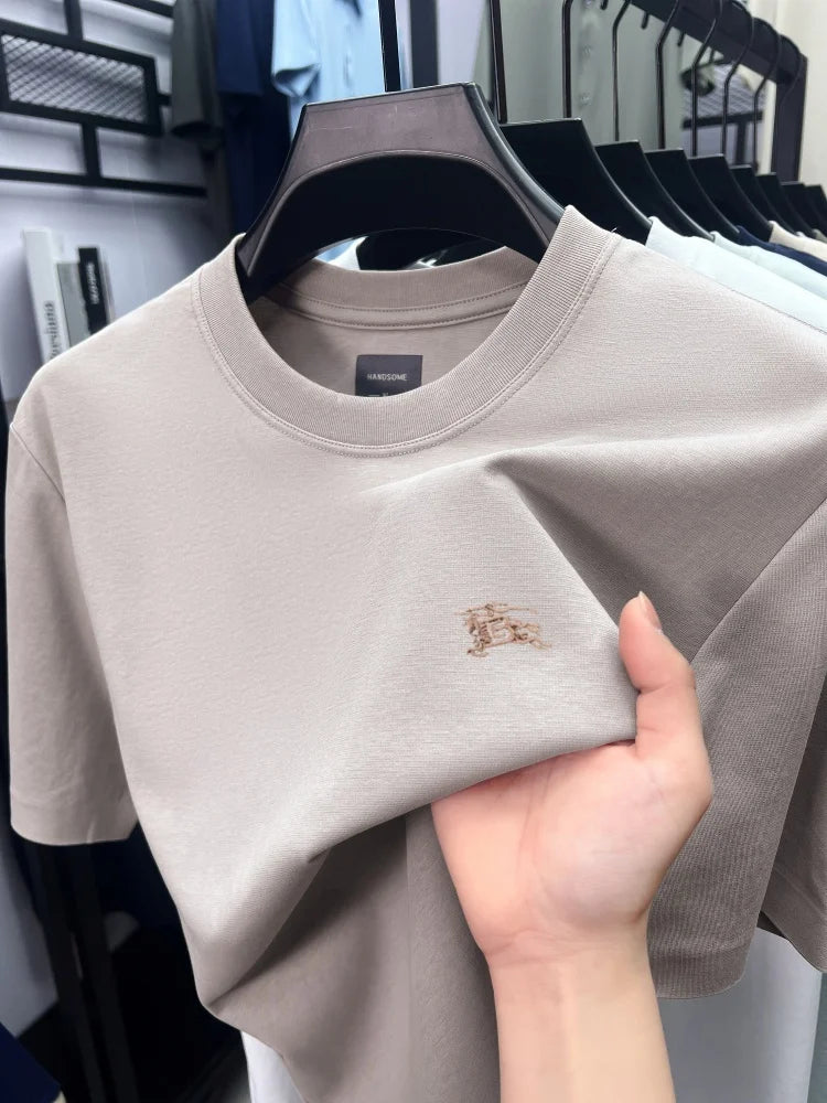 Luxury brand breathable cotton short sleeved exquisite Paul Pony embroidered T-shirt summer comfort casual round neck men's wear