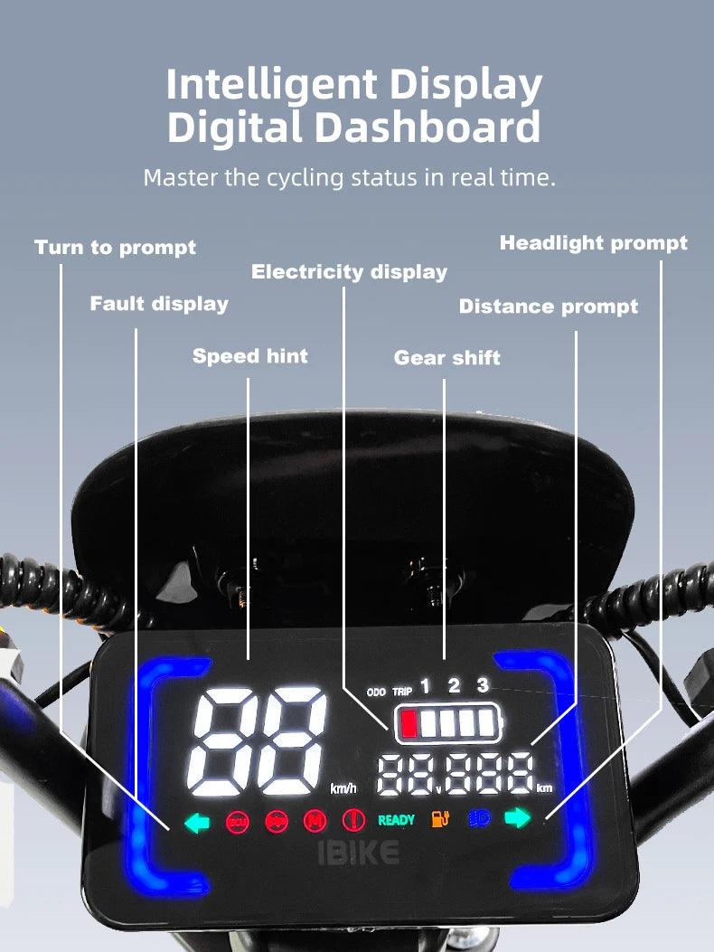 Electric Bike 16” Delivery Electric Bicycle Manufacture 800W 60V Lithium Battery Black E-bike