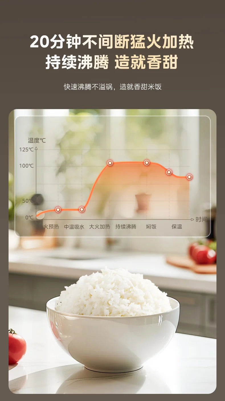 Midea 3L IH Rice Cooker 0 Coating 316L Honeycomb Inner Pot First-Class Energy Efficiency 220V