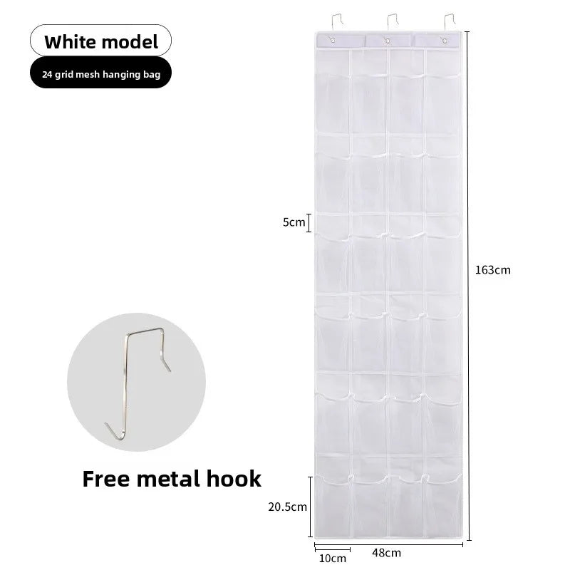 Over The Door Shoe Rack with 24 Large Mesh Pockets Hanging Shoe Organizer for Closet Hanging Shoe Rack Holder Hanger