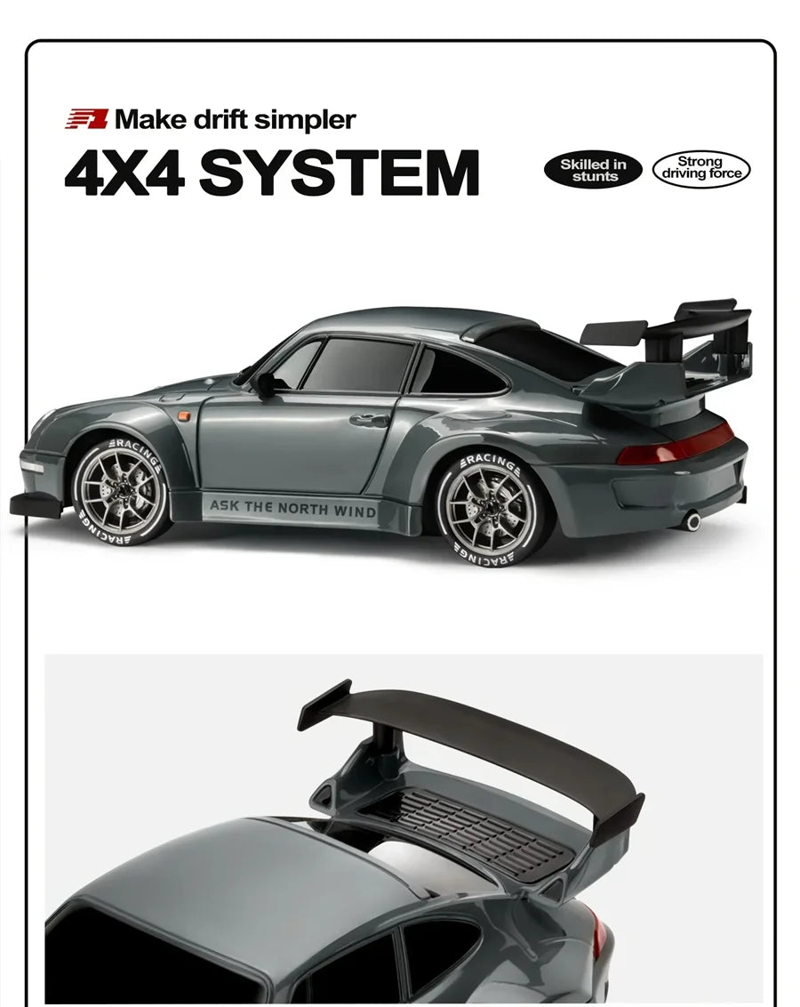 4WD Remote Control Drift Car Full Size 1:24 Mini Remote Control Racing Car Model 2.4G Radio High Speed 4X4 RC Car Vehicle Toy