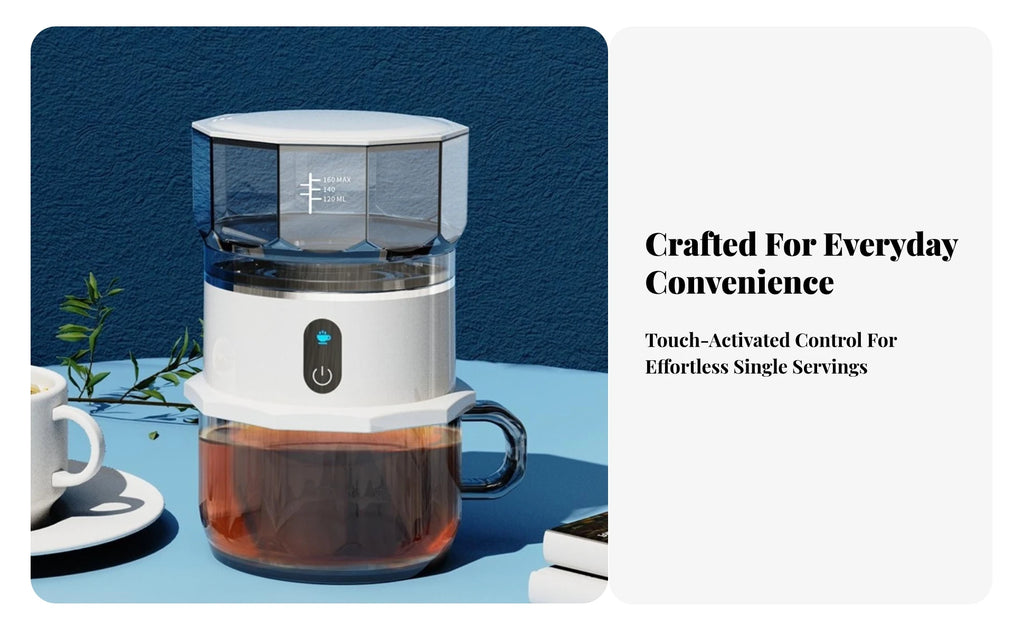 Mini Coffee Maker with Cup Portable Pour-over Coffee Brewer Appliance Small-Space Removable for Travelers, Travel, Office