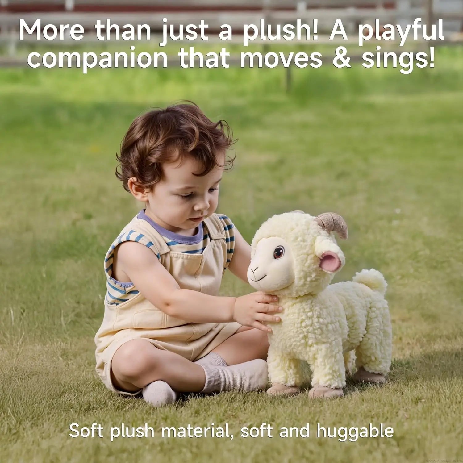 Interactive Singing Walking Lamb Plush Toy - Soft Stuffed Animal with Leash! Electronic Pet for Babies & Toddlers, birthday Gift