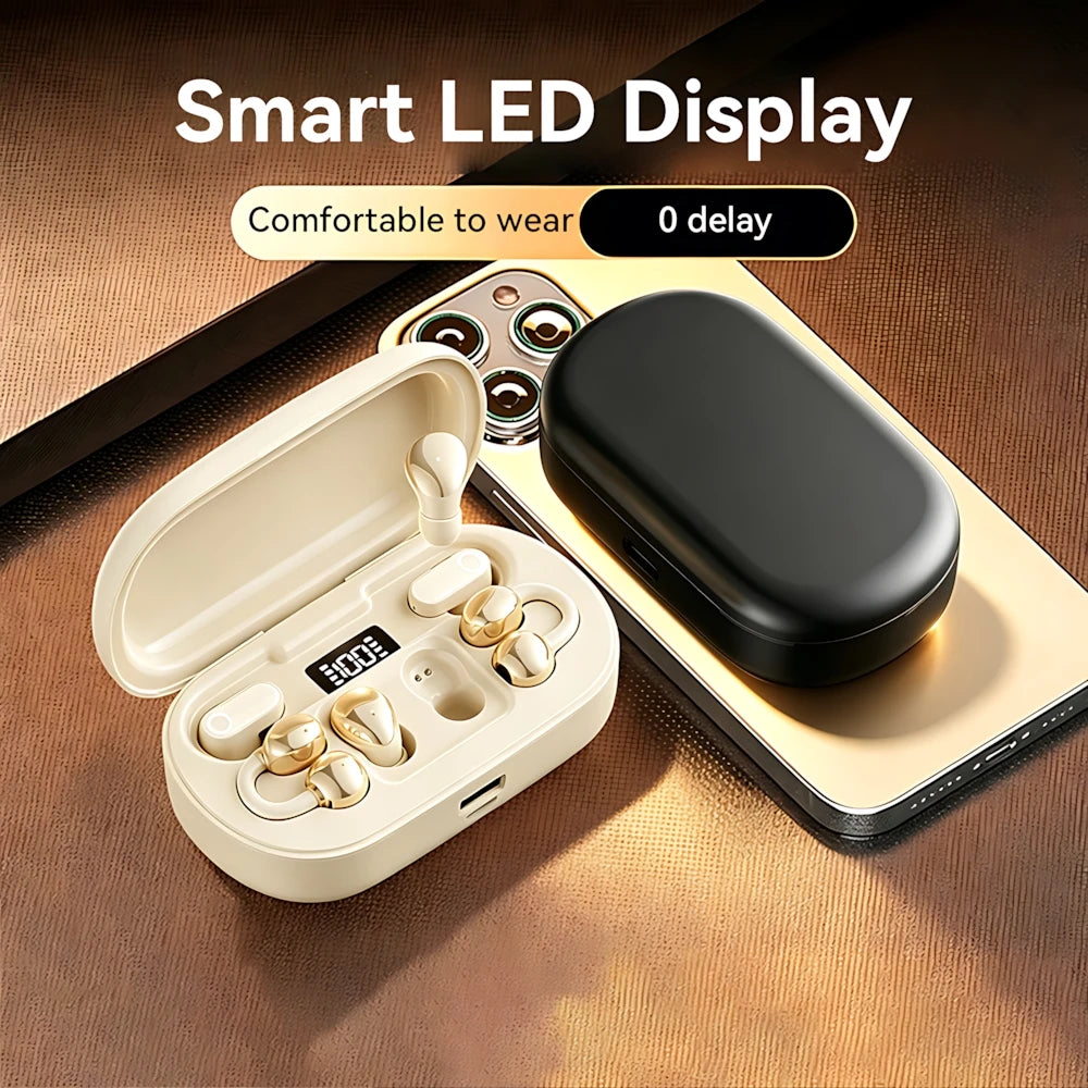 6 Earphones Wireless Bluetooth Headphones Smart Touch Half Ear Clip Ear Sleeping Couple Creative Gifts Noise Reduction Headsets