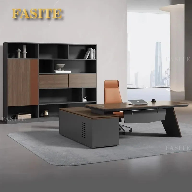 Boss Office Desk and Chair Combination Manager Chairman President Office Furniture Large Office Desk