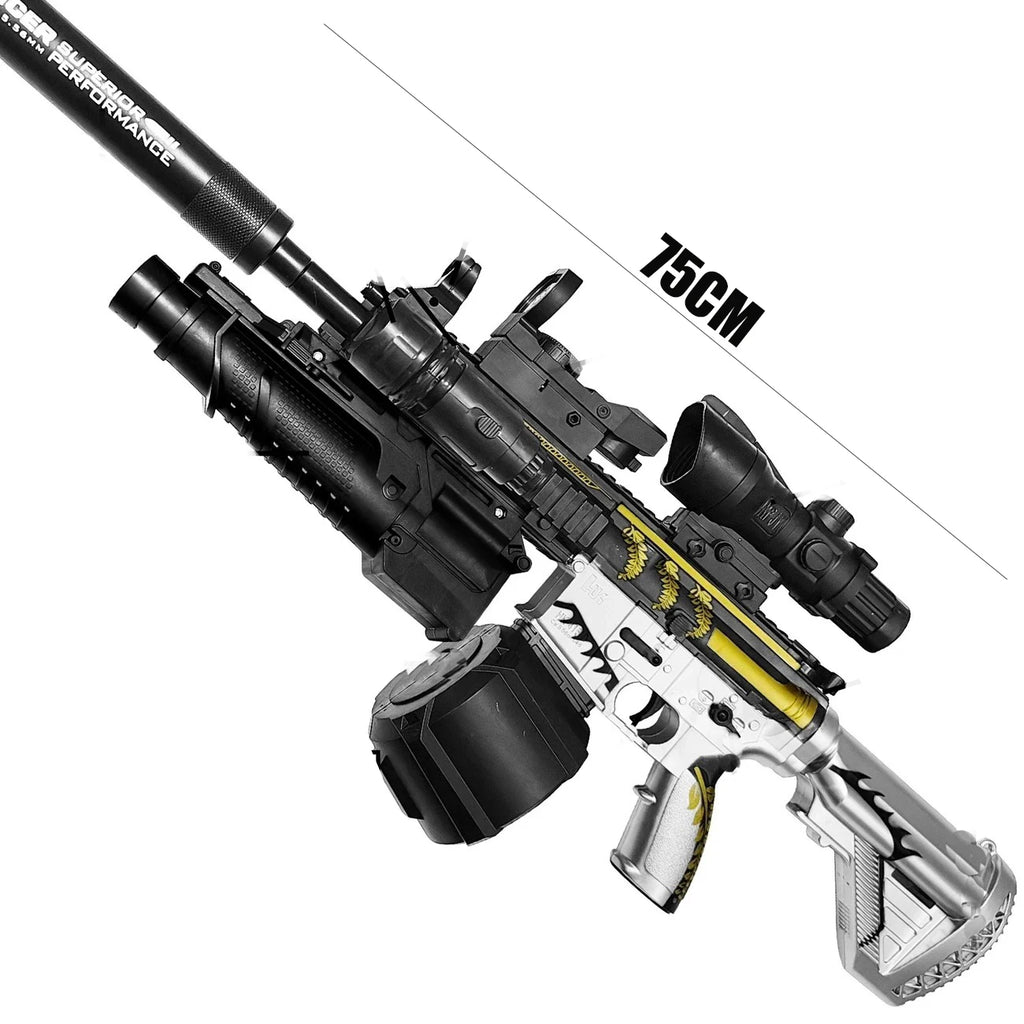 416 Fully Equipped Manual-Automatic Toy Gun That Can Fire 7-8mm Hydrogel Bullets, Boy's Toy with Manual Infrared Feeding Style, New Year Gift