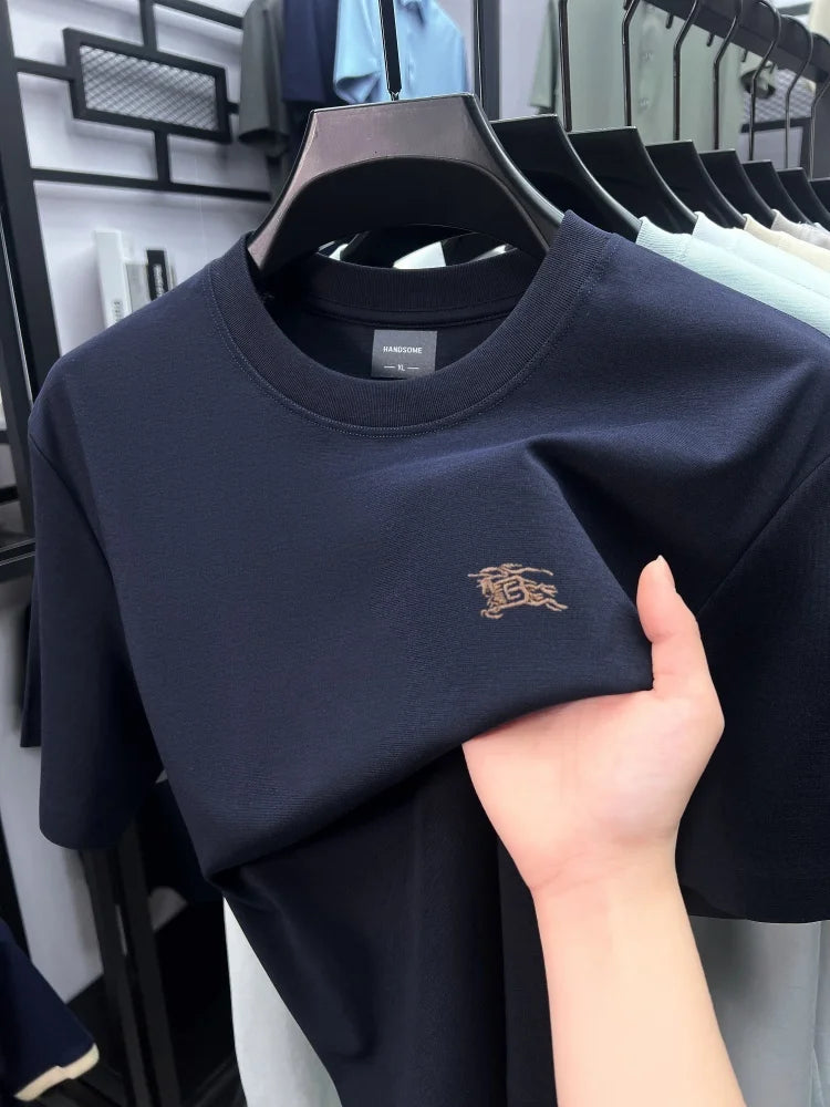 Luxury brand breathable cotton short sleeved exquisite Paul Pony embroidered T-shirt summer comfort casual round neck men's wear