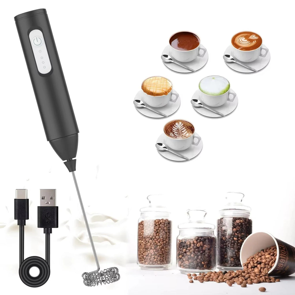 Electric Milk Frother Coffee Frother Set AA Size Kitchen Egg Beater Cream Frother Mixer for Coffee Lovers And Bakers