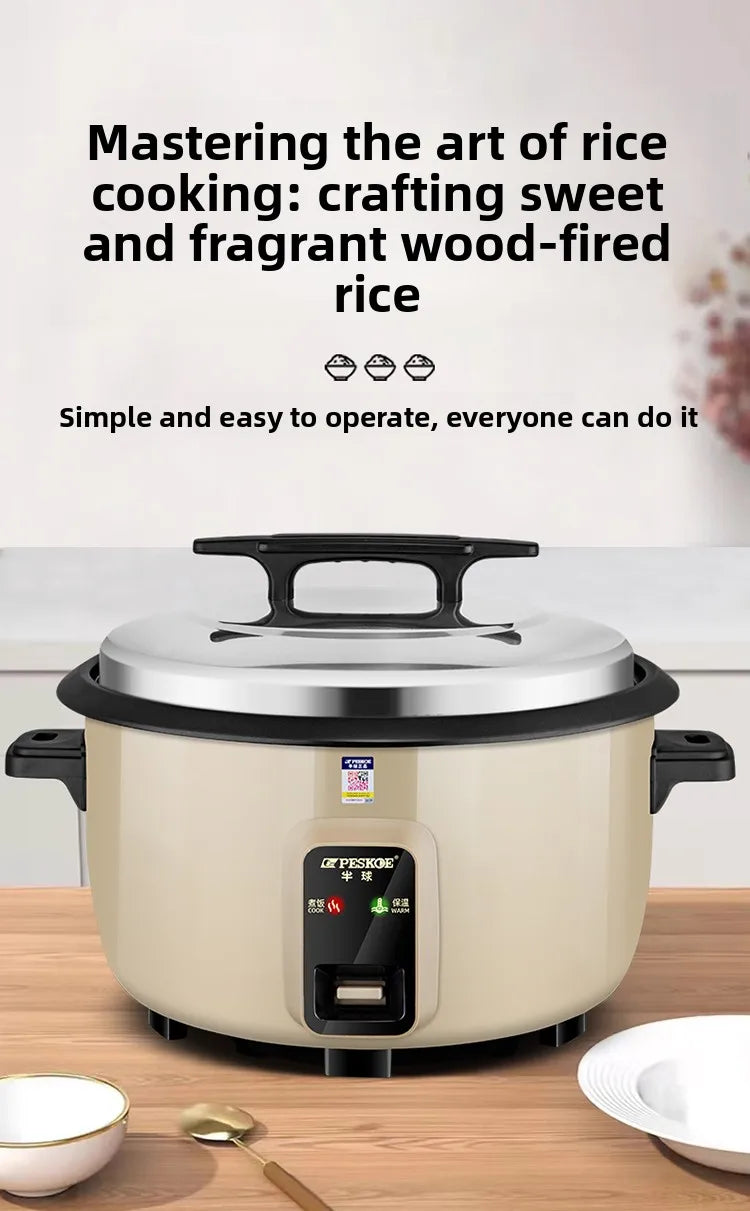 Large capacity 13L old-style rice cooker for 10-15-20 people, suitable for canteens, restaurants, and commercial use.