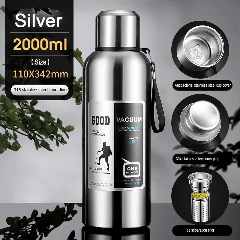 Large Capacity Stainless Steel Insulated Tumbler Cold Heat Retention Travel Thermal Mug Flask For Coffee Tea Water Outdoor Daily